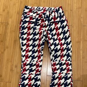 Perfect moment aurora houndstooth flared trousers pants small